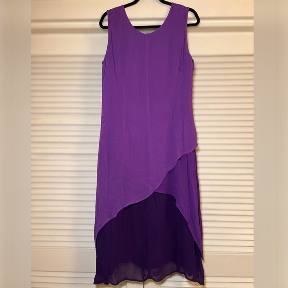 Vintage 90s Phool Draped Sleeveless Bias Cut Midi Dress size large FairyCore - Picture 6 of 7